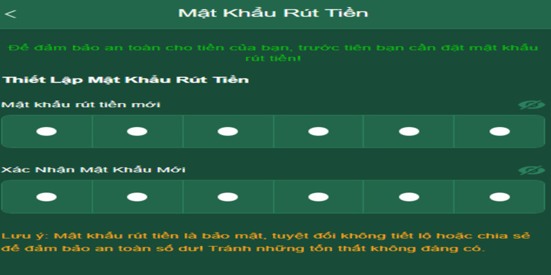 Mật khẩu rút tiền